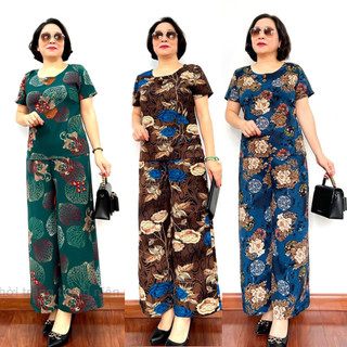 Đồ Bộ Nữ Trung Niên Tay Cộc - Vải Lụa Hàn Châu cho bà cho mẹ