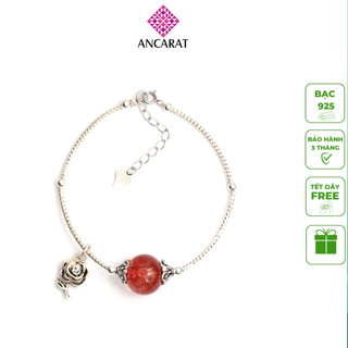 ANCARAT - Vòng tay bạc đá thạch anh tóc đỏ hợp mệnh hỏa