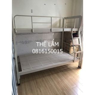 Giường sắt 2 tầng trên 1m6 dưới 1m8 sắt 4x8 1ly2 hình thật