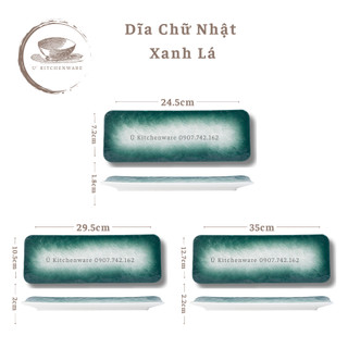 Dĩa Sushi Chữ Nhật Gốm Sứ (Có Hình Thật) Ú KITCHENWARE