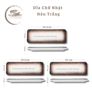 Dĩa Sushi Chữ Nhật Gốm Sứ (Có Hình Thật) Ú KITCHENWARE
