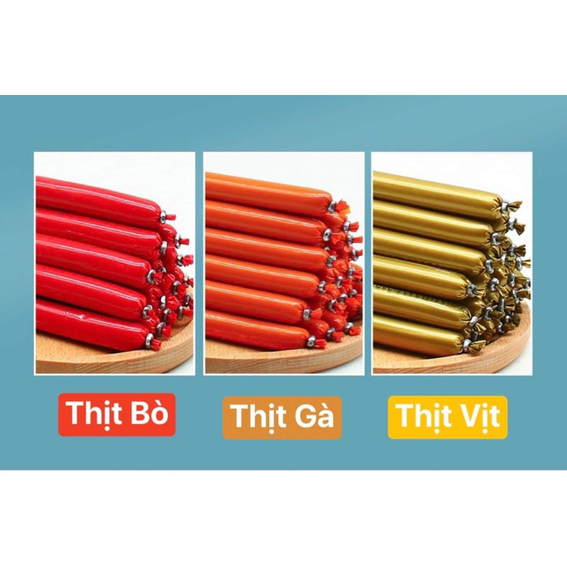 Xúc xích thơm ngon - bổ dưỡng - thức ăn cho chó mèo