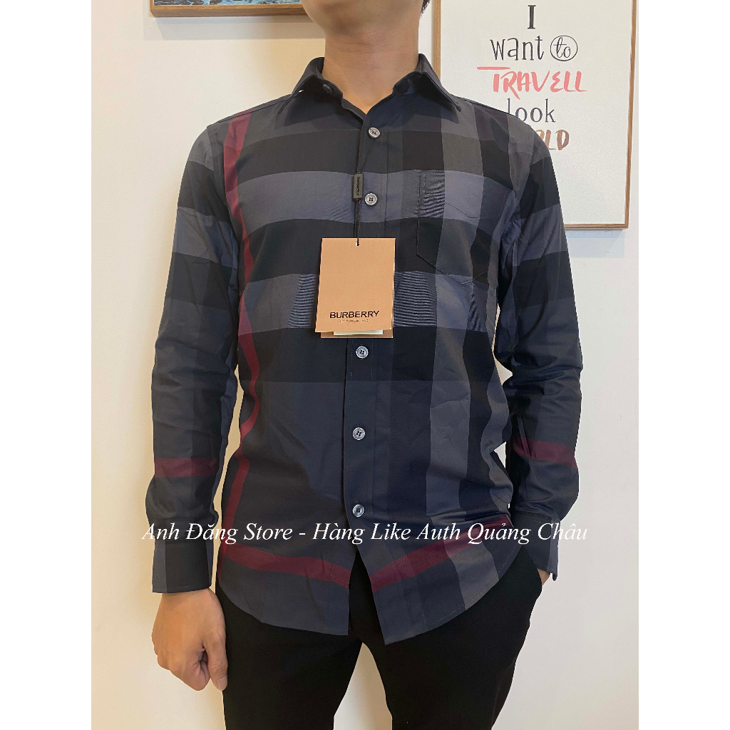 Sơ mi kẻ BURBERY hàng Like Aut 1:1 ( màu ghi 36 :