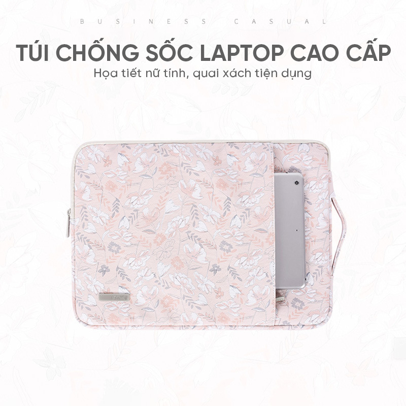 Túi chống sốc laptop cho nữ GB-CS16 , hoa văn họa tiết đẹp Đựng laptop, macbook 13 16 inch Chất liệu cao cấp