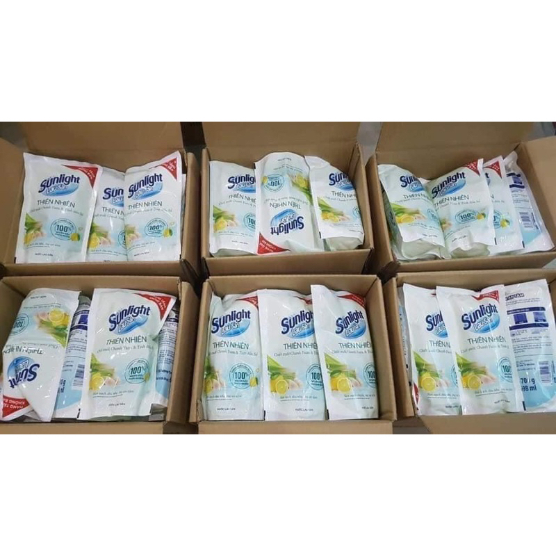 Nước lau sàn Sunlight 700g/gói thiên nhiên hương chanh và tinh dầu xả
