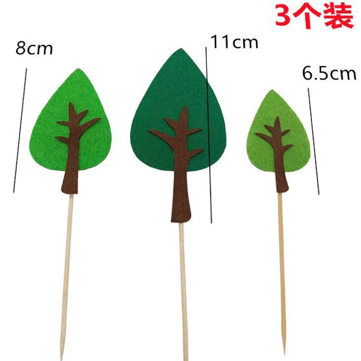 - Set cắm giấy lá cây -  Trang trí bánh sinh nhật bánh kem