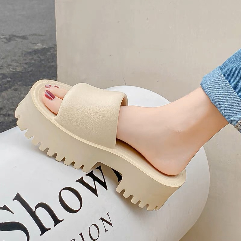 Dép quai ngang nữ 3TDEP, dép lê độn đế 6cm đế xuồng chất liệu EVA siêu êm, siêu nhẹ