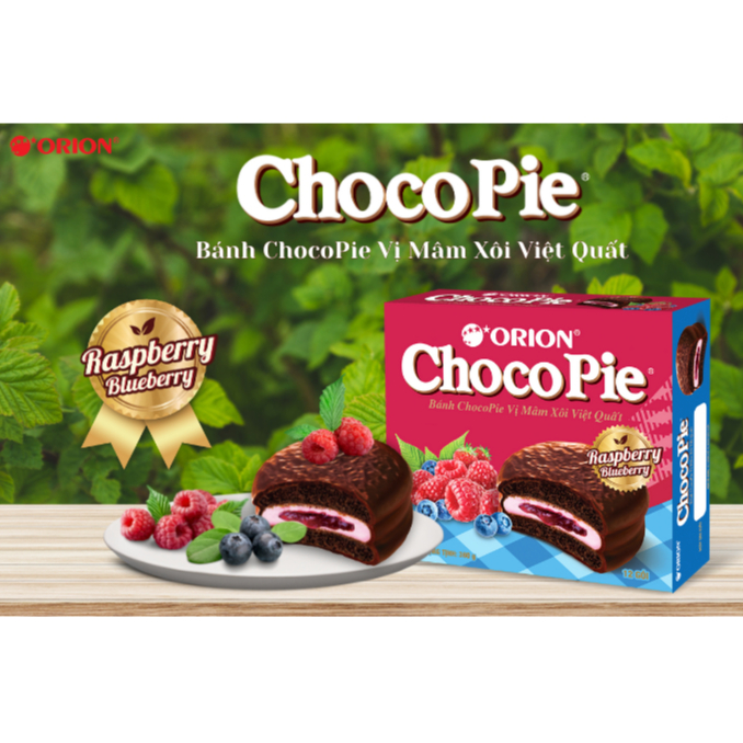 Bánh Orion ChocoPie vị mâm xôi việt quất hộp 360g