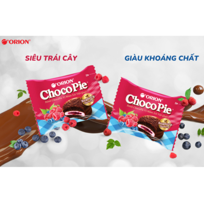 Bánh Orion ChocoPie vị mâm xôi việt quất hộp 360g