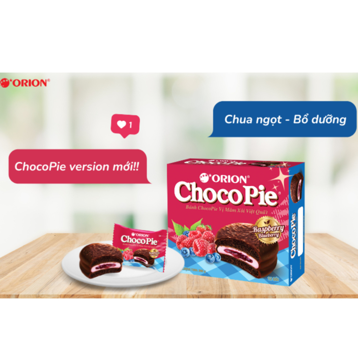 Bánh Orion ChocoPie vị mâm xôi việt quất hộp 360g