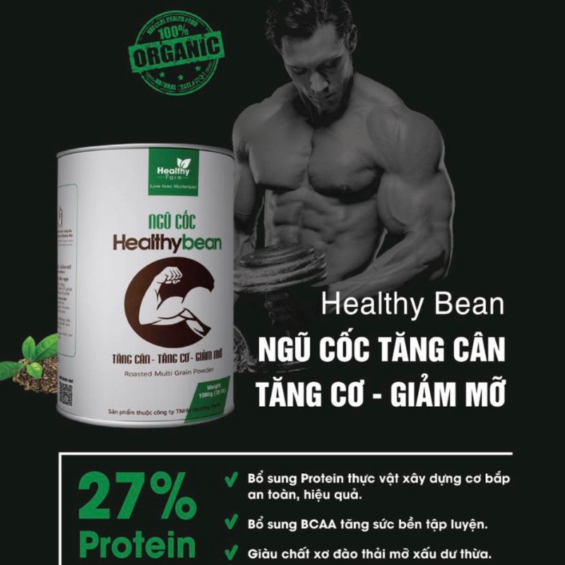 Bột Protein HealthyBean hỗ trợ Tăng Cơ - GIẢM MỞ-1 hộp Bean