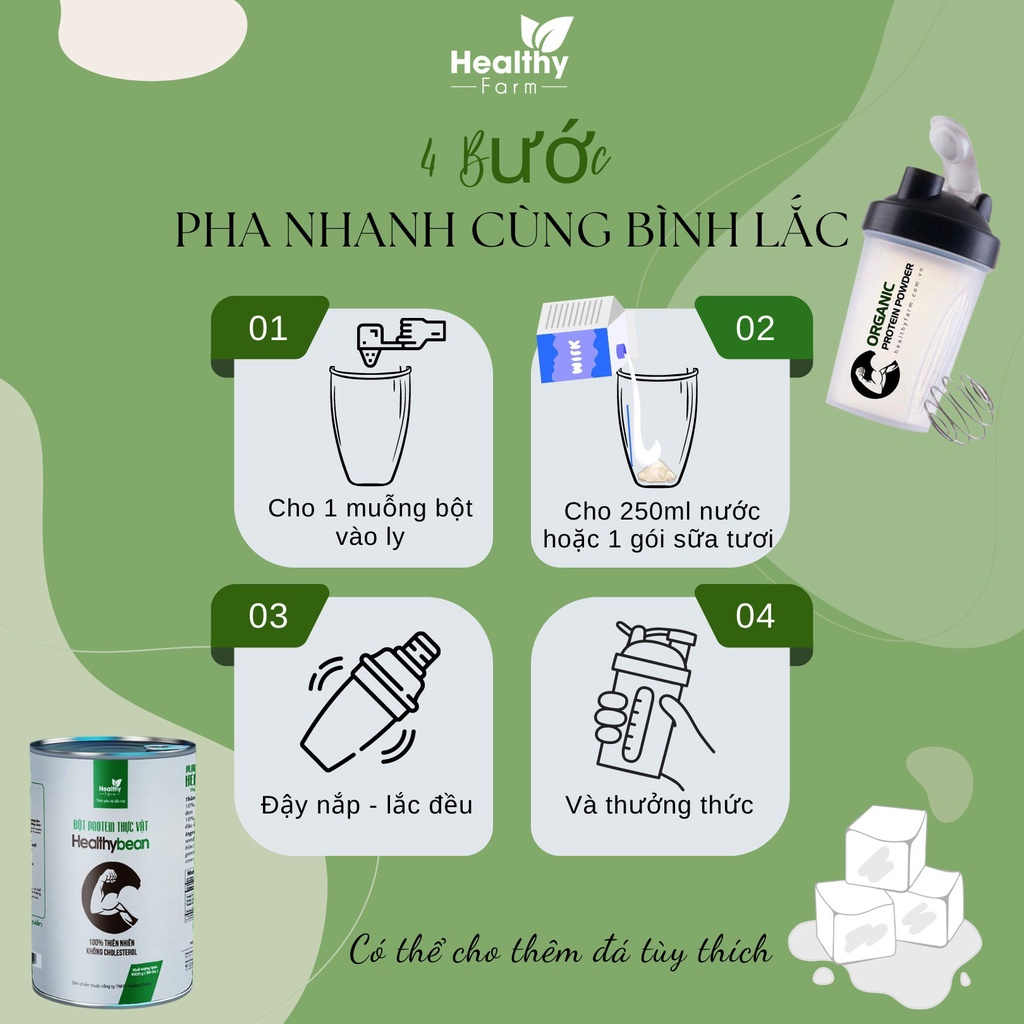 Bột Protein HealthyBean hỗ trợ Tăng Cơ - GIẢM MỞ-1 hộp Bean