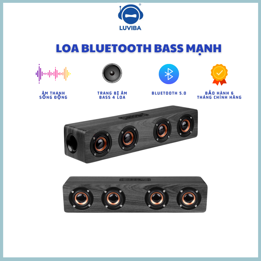 Loa bluetooth bass mạnh vi tính pc Luviba, loa máy tính để bàn S6 bass mạnh mini cây để bàn mini đẹp chất có dây giá rẻ