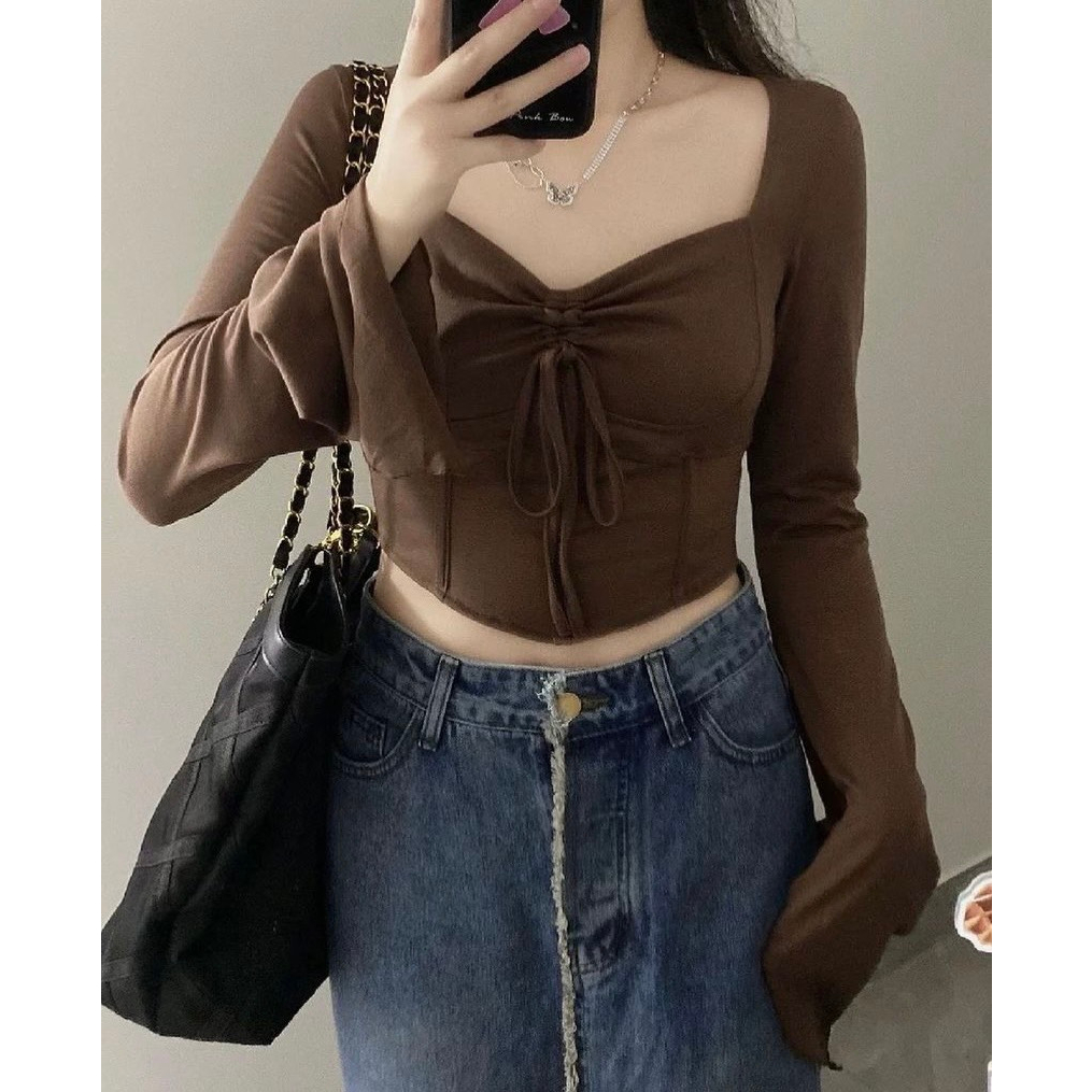 Áo croptop body buộc dây ngực