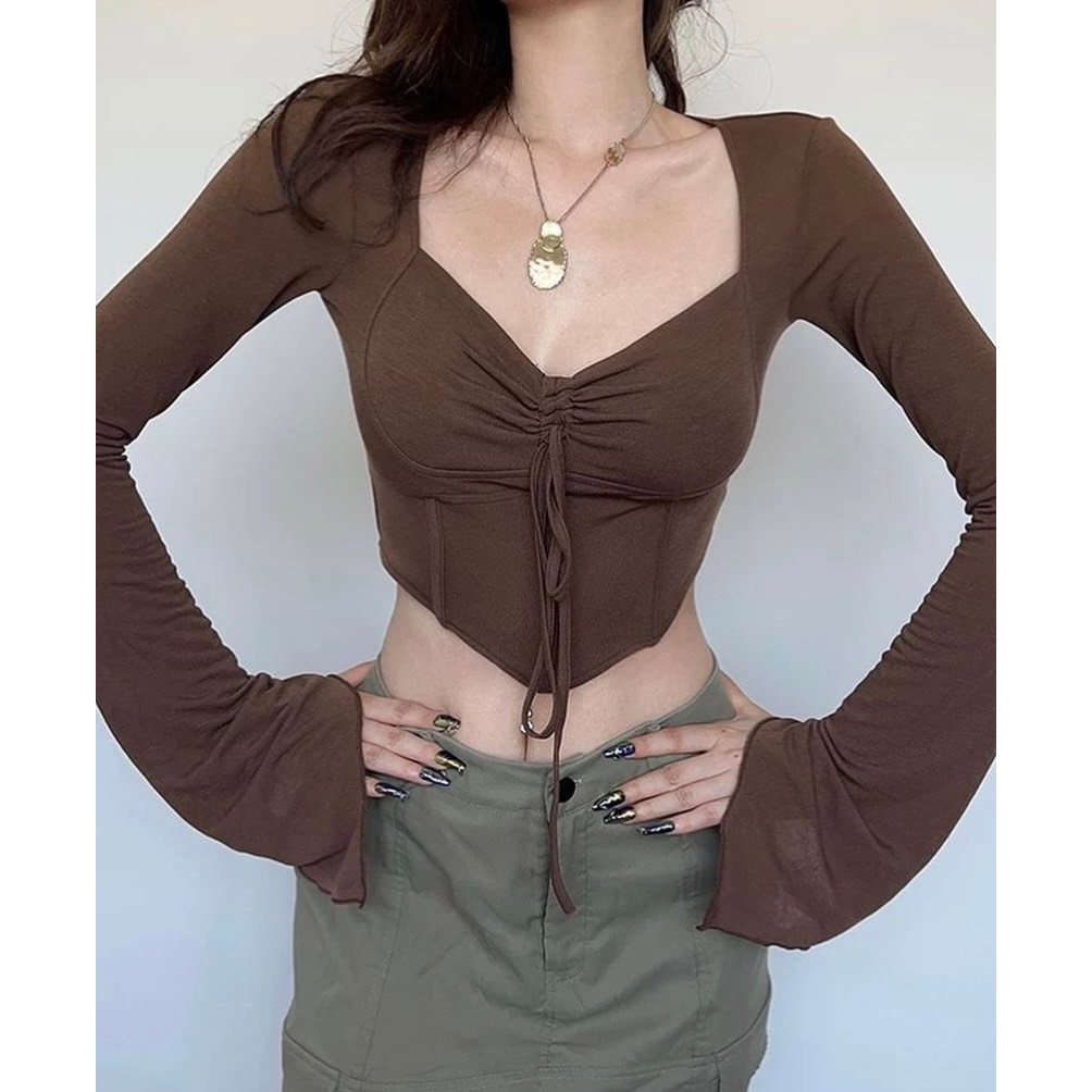 Áo croptop body buộc dây ngực