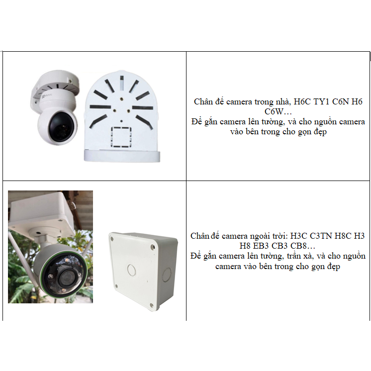 Chân đế camera trong nhà, chân đế chữ L, ren đồng