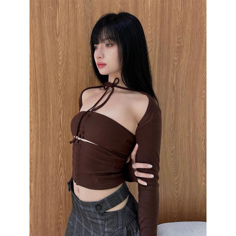 Áo nâu gài nhiều