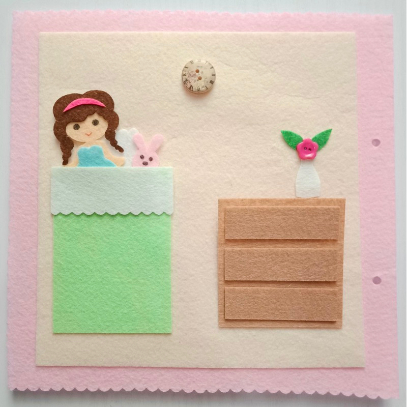 Đồ chơi Sách vải Nhà búp bê 7 Trang  giá rẻ - Sách vải handmade - Doll House quiet book