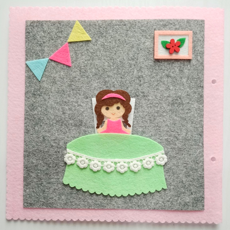 Đồ chơi Sách vải Nhà búp bê 7 Trang  giá rẻ - Sách vải handmade - Doll House quiet book