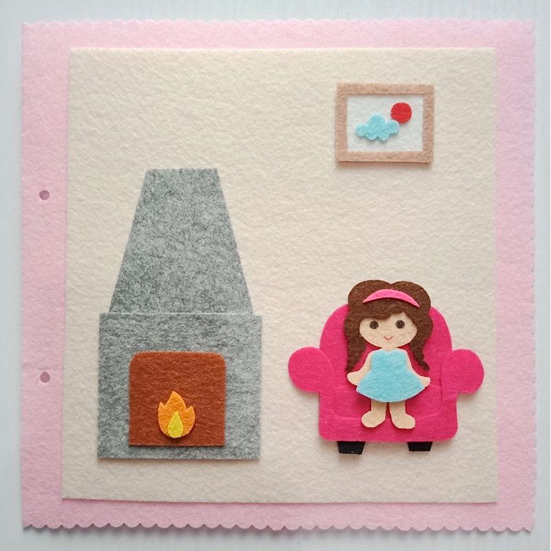 Đồ chơi Sách vải Nhà búp bê 7 Trang  giá rẻ - Sách vải handmade - Doll House quiet book