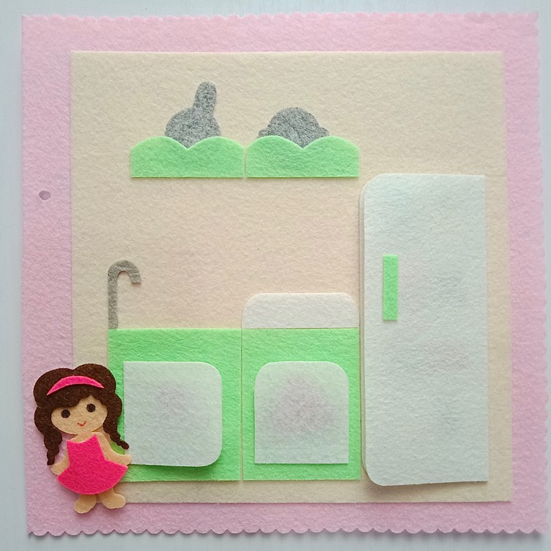 Đồ chơi Sách vải Nhà búp bê 7 Trang  giá rẻ - Sách vải handmade - Doll House quiet book