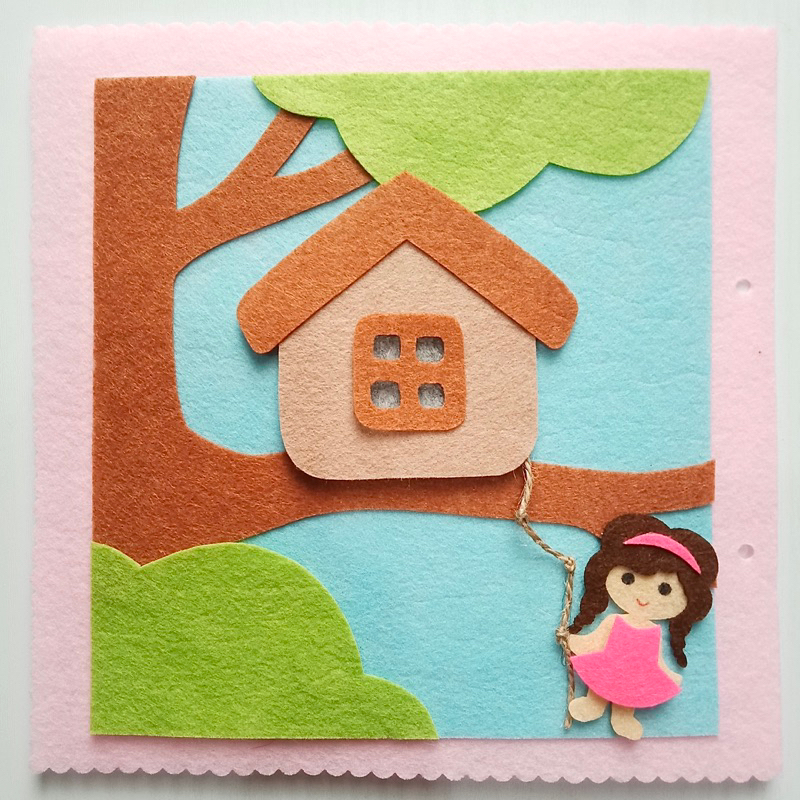 Đồ chơi Sách vải Nhà búp bê 7 Trang  giá rẻ - Sách vải handmade - Doll House quiet book