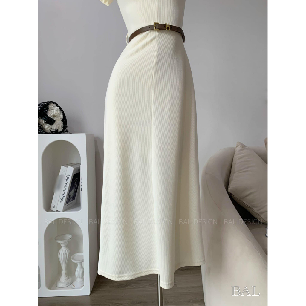 Váy xinh cộc tay dáng dài kèm belt tôn dáng