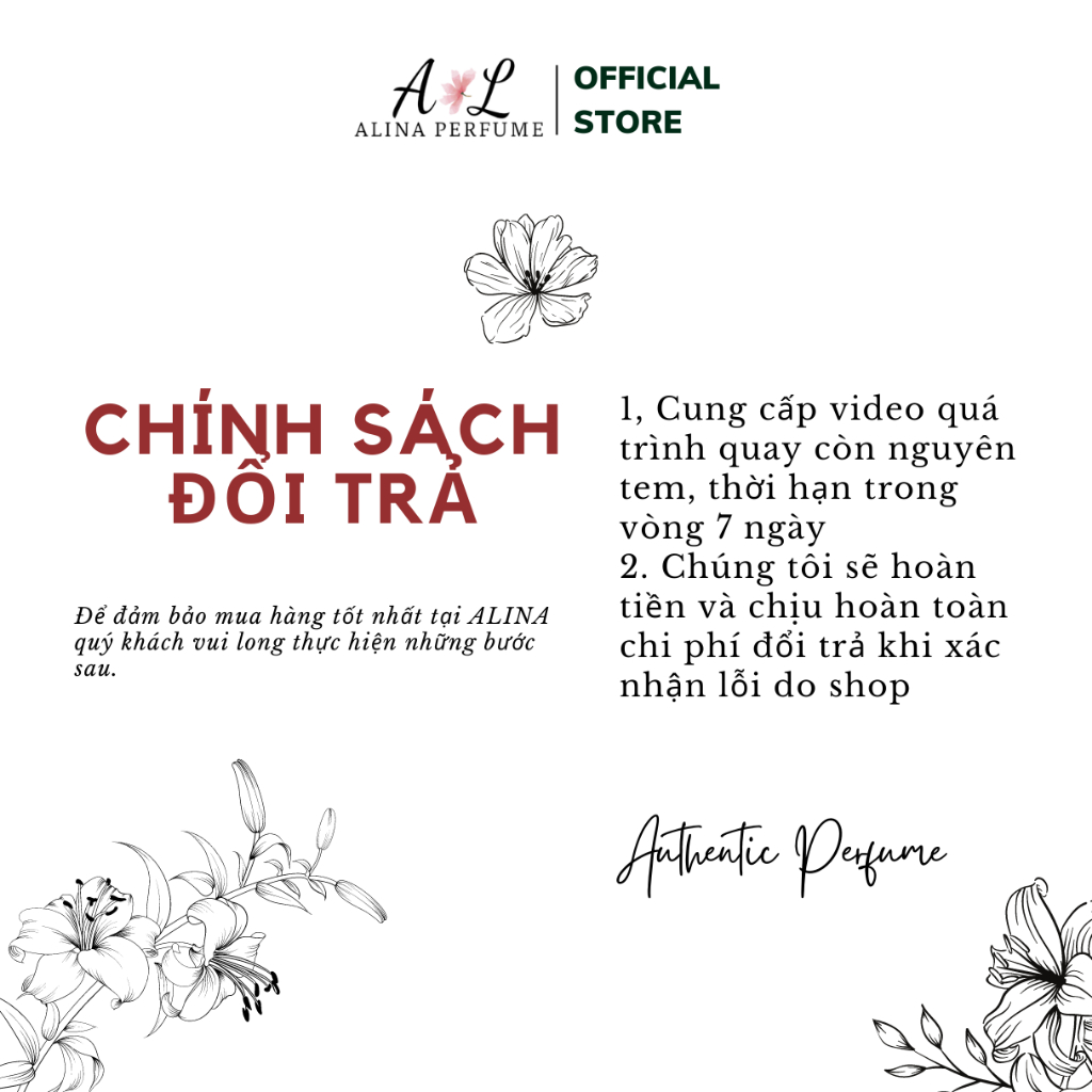 Nước Hoa Chiết Alina Perfume Narciso Rodriguez For Her Chính Hãng 10ml Tiểu thư, Quyến rũ, Kiêu kỳ