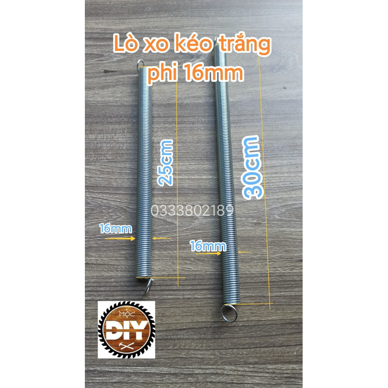 Lò xo kéo thép mạ trắng phi 16_ MOCDIYshop