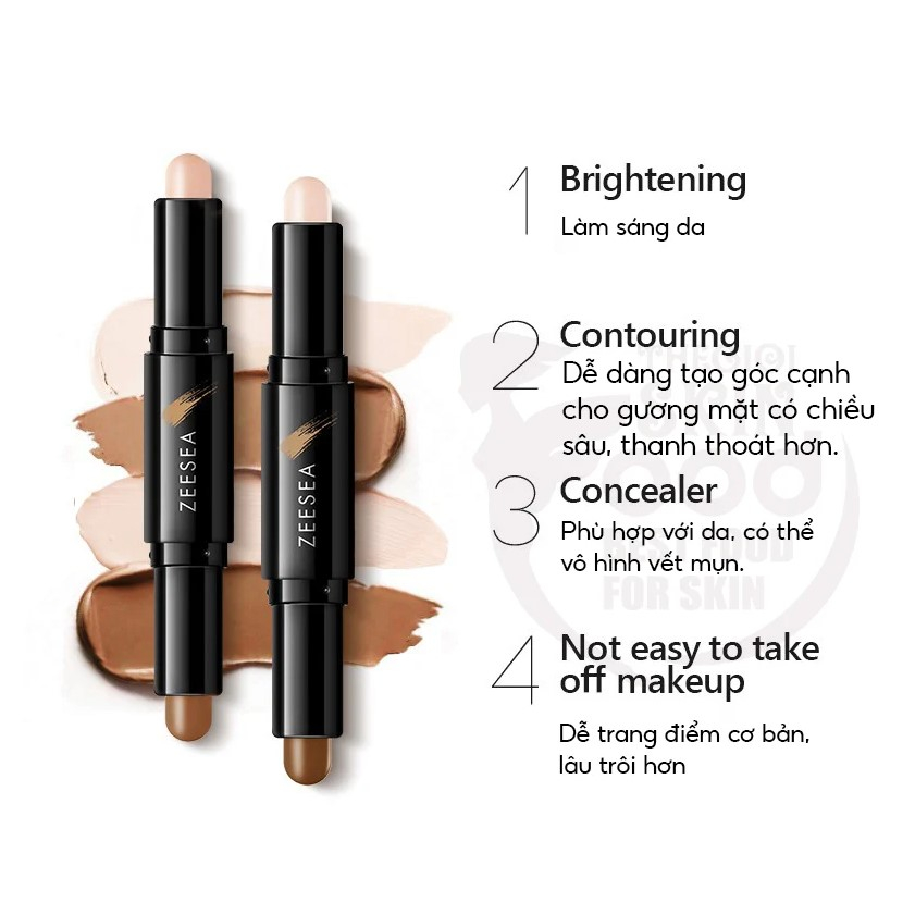 Thỏi Hai Đầu Tạo Khối Và Highlight Đa Năng ZEESEA Beauty Shaping Light Repair Rod 2.4gx2