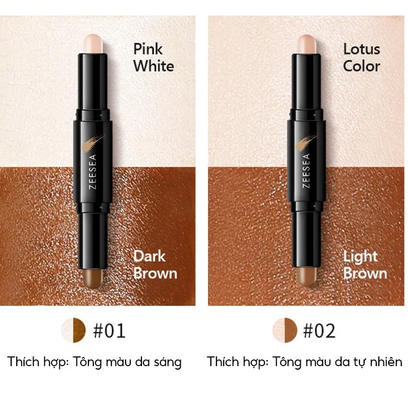 Thỏi Hai Đầu Tạo Khối Và Highlight Đa Năng ZEESEA Beauty Shaping Light Repair Rod 2.4gx2