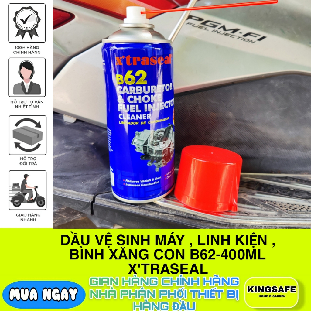 DẦU VỆ SINH MÁY , LINH KIỆN , BÌNH XĂNG CON CAO CẤP B62-400ML X'TRASEAL MALAYSIA CHẤT LƯỢNG CAO, CHÍNH HÃNG