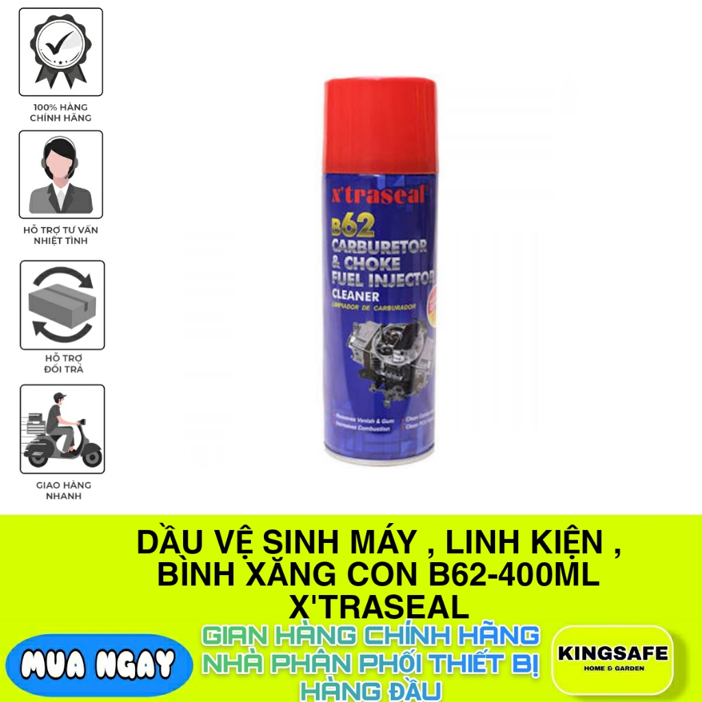 DẦU VỆ SINH MÁY , LINH KIỆN , BÌNH XĂNG CON CAO CẤP B62-400ML X'TRASEAL MALAYSIA CHẤT LƯỢNG CAO, CHÍNH HÃNG