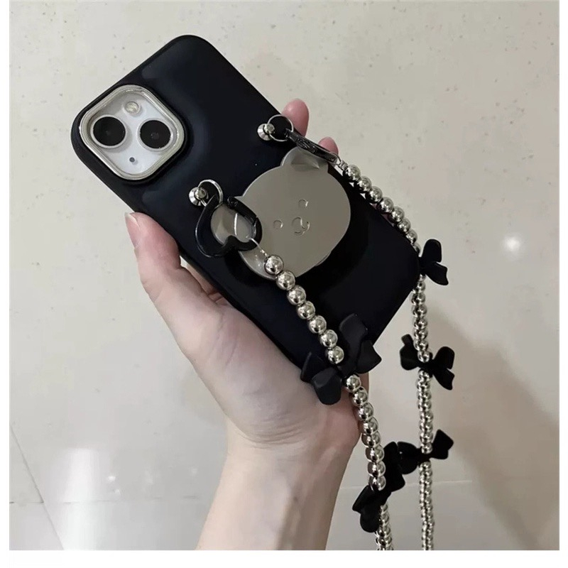 Ốp gấu kèm iring gấu và dây đeo siêu xinh cho iphone