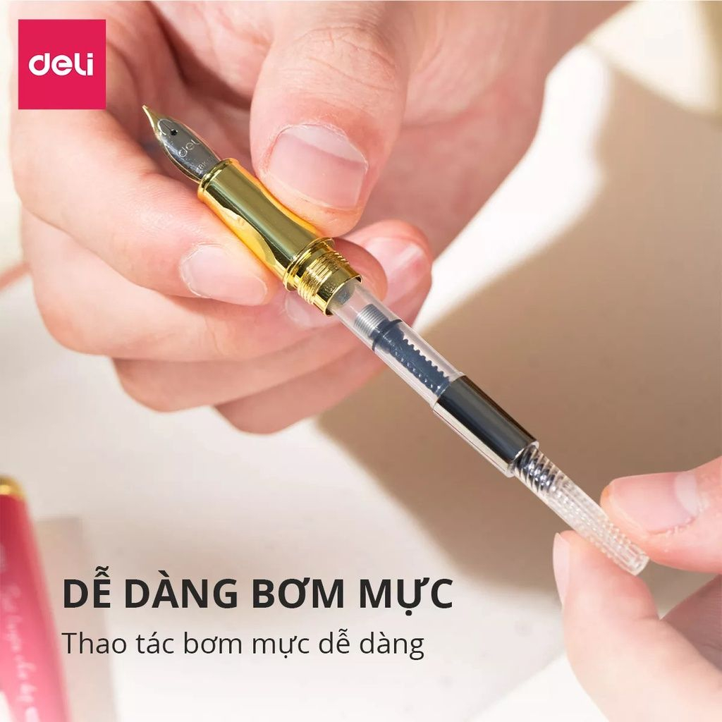 Bút máy kim loại Deli Q880 - Thiết kế trẻ trung, ngòi bút chất lượng cao, màu sắc hiện đại 880 - Có hộp đựng - CQ880