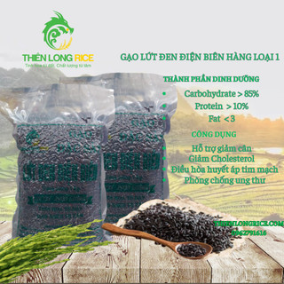 Gạo Lứt Đen Điện Biên Loại 1 Bịch 1 KG - Gạo Lứt Đen Hữu Cơ Cho Người Ăn Kiêng - Gạo Lứt Dẻo Thơm Ngon - Ship Nhanh HCM