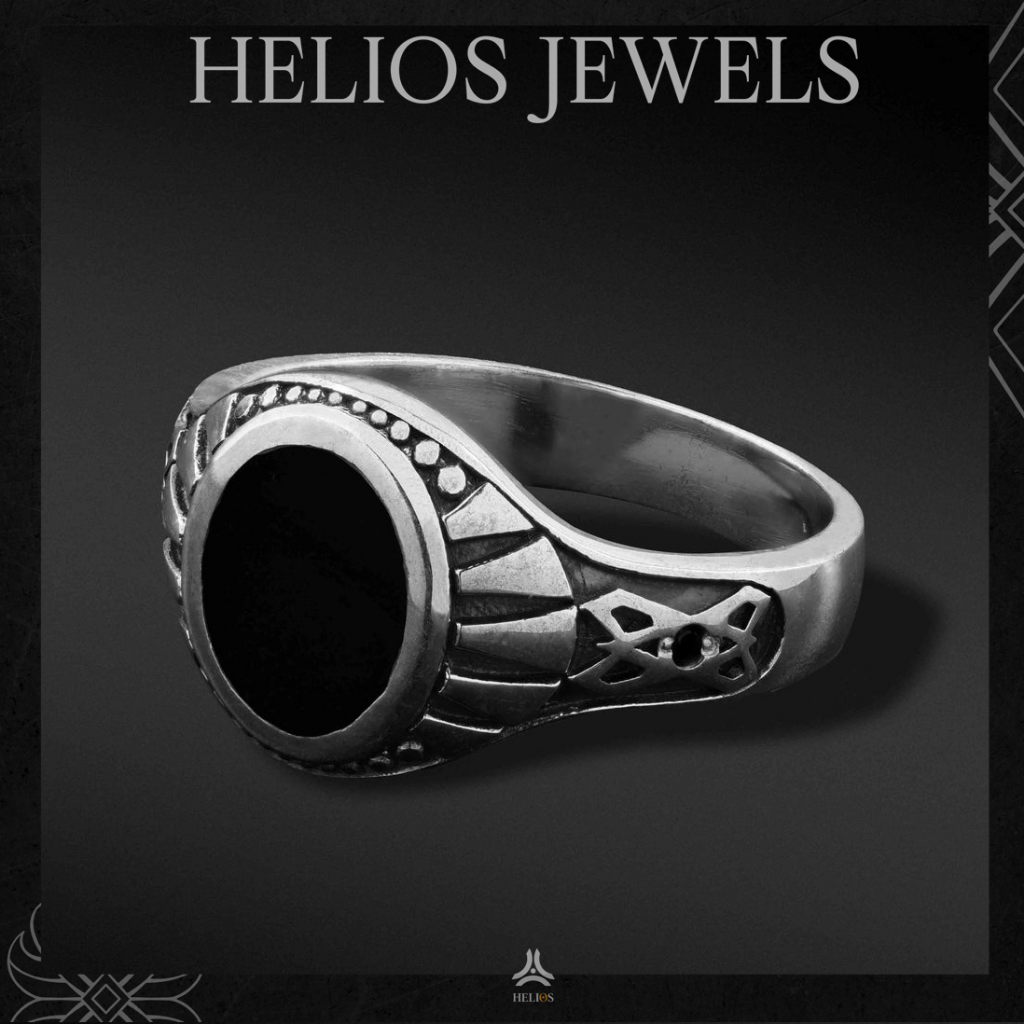 Nhẫn bạc nam, nữ HeliSilver Gothic Onyx S925