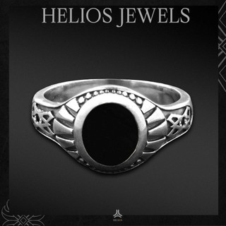 Nhẫn bạc nam, nữ HeliSilver Gothic Onyx S925
