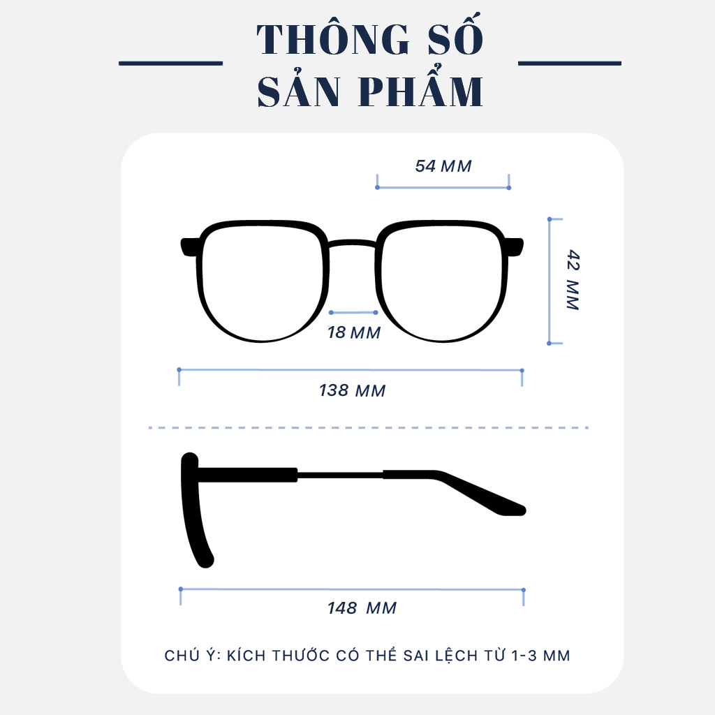 Gọng mắt kính nhựa dẻo LB Eyewear 2292 kính mắt trong suốt giả cận gọng vuông thời trang, chống ánh sáng xanh đổi màu