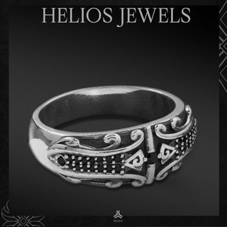 Nhẫn Bạc S925 NIBI Black Ring Helios Silver Original