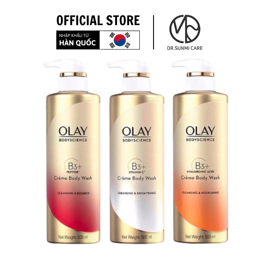 Sữa Tắm Olay B3 Nội Địa Thái Retinol/Peptide/Vitamin C Dưỡng Ẩm Sáng, Trắng Da Chống Lão Hóa 500ml