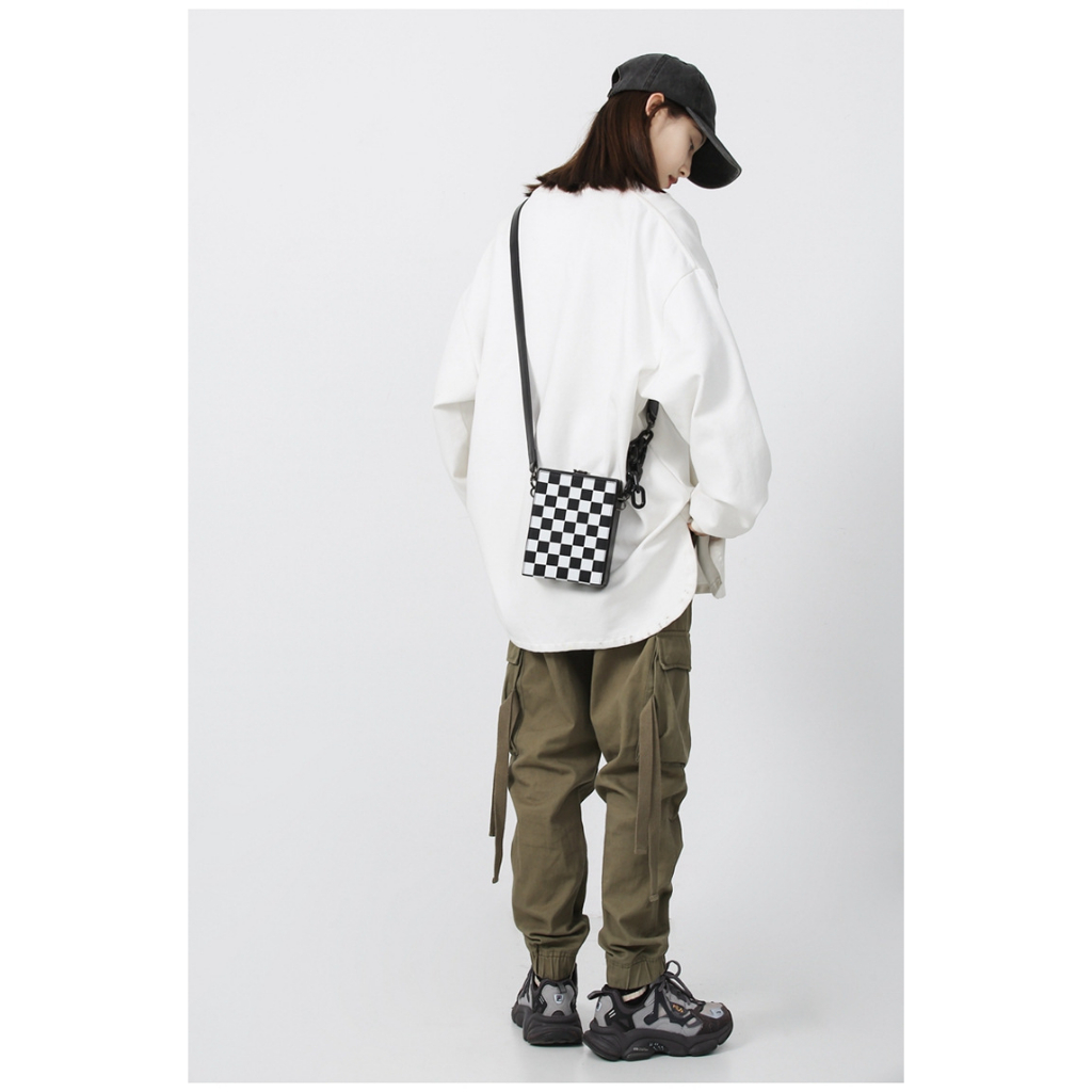 Túi hộp khóa dọc Off white kèm xích thời trang