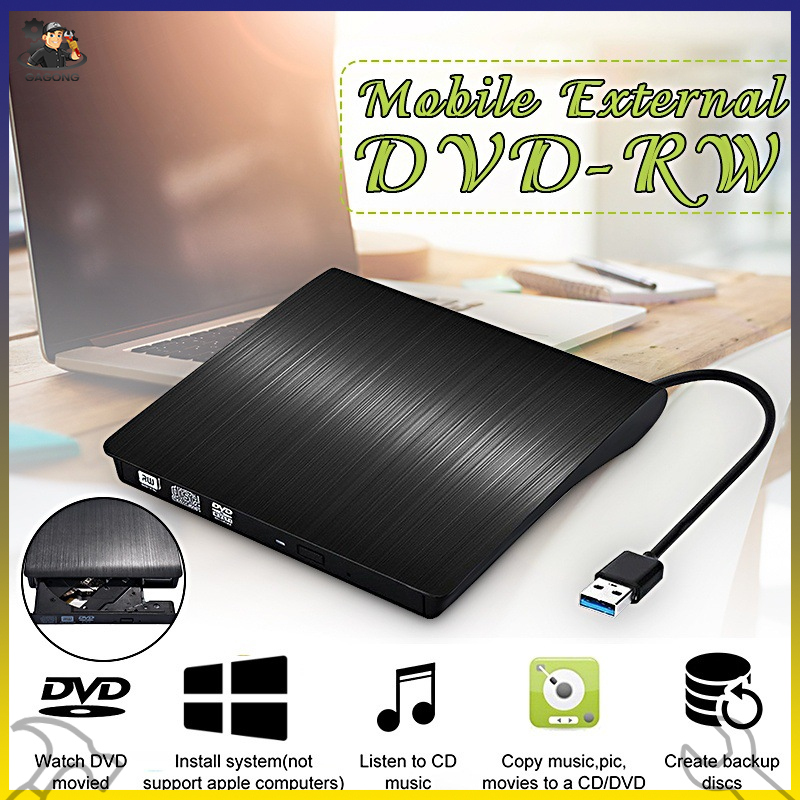 Ổ Ghi DVD RW CD Gắn Ngoài Mỏng USB 3.0 Tiện Dụng Đầu Đọc Đầu Đọc Ổ Đĩa Quang Cho Máy Tính Xách Tay PC Dvd Burne