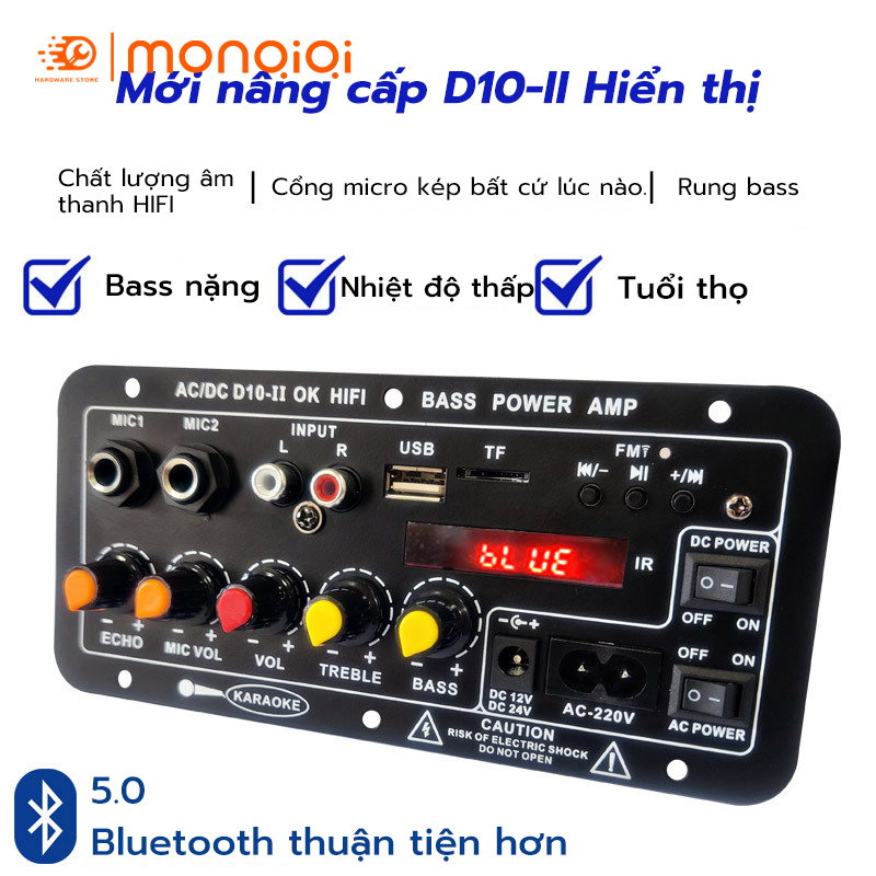 Mạch loa kéo hát Karaoke có tích hợp Bluetooh đầy đủ-D10-11