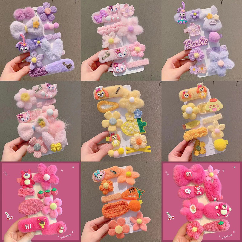 Set kẹp tóc hình gấu phong cách kẹo ngọt đáng yêu cho bé