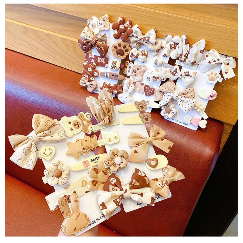 Set kẹp tóc hình gấu phong cách kẹo ngọt đáng yêu cho bé