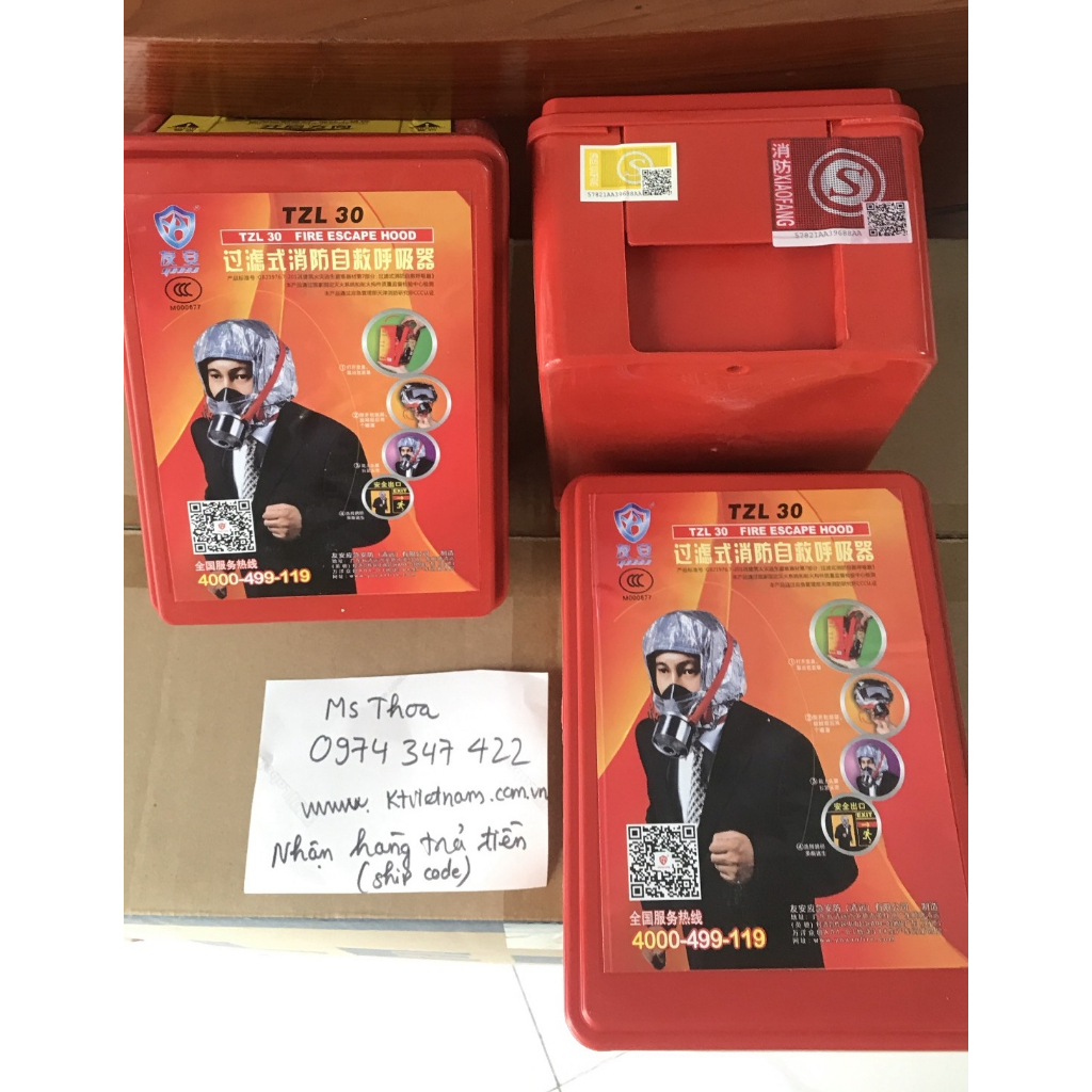 Mặt nạ phòng độc TZL30 giúp chống ngạt khói khi có đám cháy trong chung cư , tòa nhà cao tầng hoặc quán karaoke