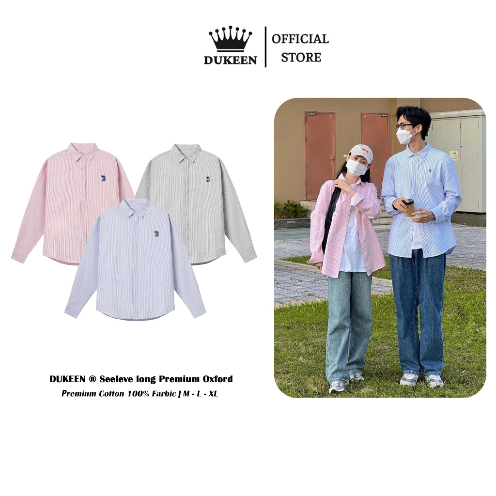 Áo Sơ Mi Oxford Tay Dài DUKEEN Kẻ Sọc Oversized Nam Nữ Unisex Local Brand SM029