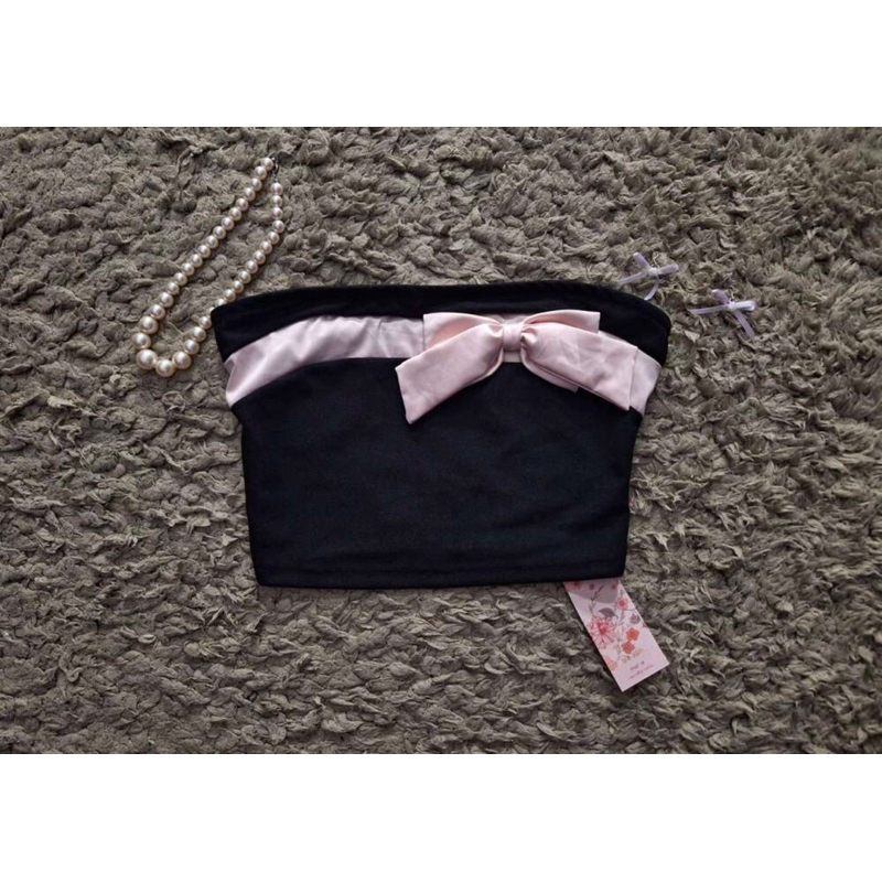 Áo ống croptop dây nơ quấn ngực - 4 màu  - CÓ SẴN