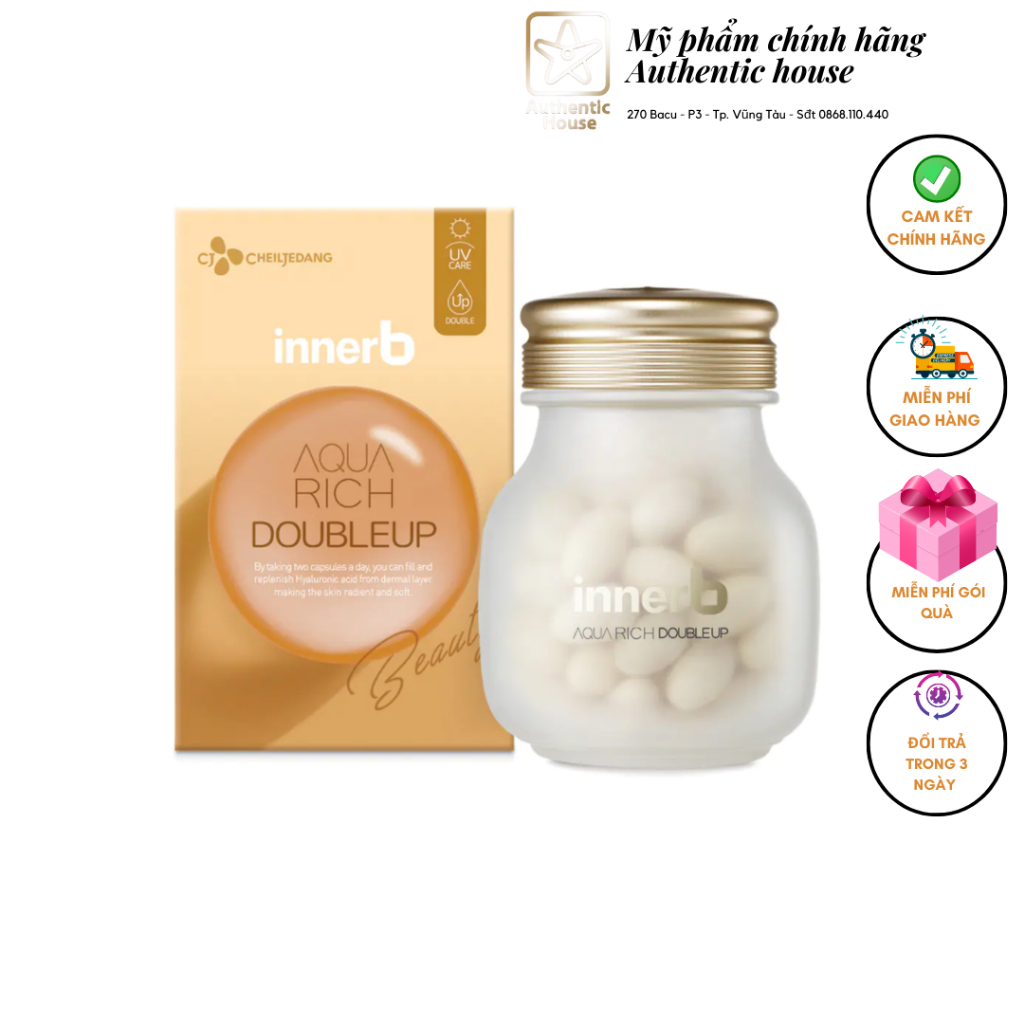 Viên Uống Cấp Nước Và Collagen InnerB Aqua Rich Double Up 56 viên